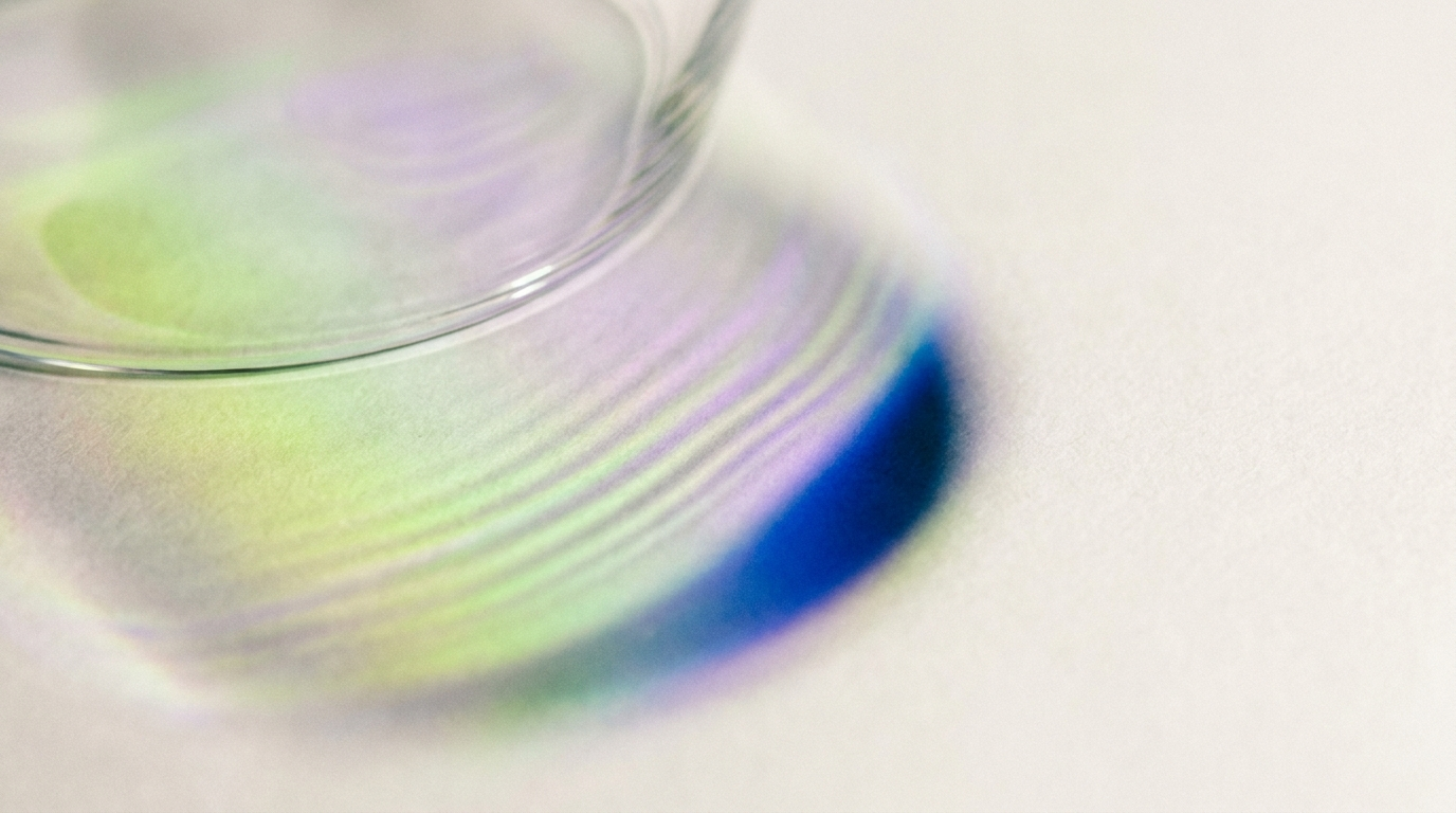 Refracted spectrum through the edge of glass
